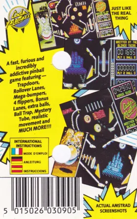 Advanced Pinball Simulator (UK) (1988) box cover back